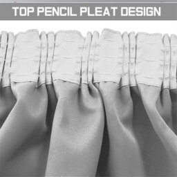 Ameha Light Grey 230 Gsm Plain Thermal Insulated Energy Efficient Blackout Pencil Pleat Curtain Pair 90''x72'' Home Decor Uk - thumbnail 8