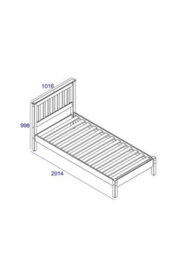 Core Products, Premium Corona White 3'0 Single Slatted Low-End Bedstead, White Wax Pine H100.0Cm X W101.6Cm X D201.5Cm - thumbnail 3