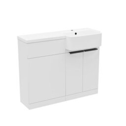 Nes Home 1000mm Right Hand Freestanding Basin Vanity Unit With Black Handles & Wc Unit - thumbnail 6