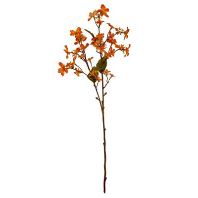 Hill Interiors Orange Vernicia Fordii Spray Artificial Flower - Plastic - L22 X W10 X H63 Cm - Orange - image 1