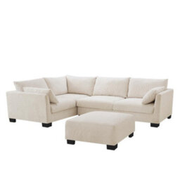 Home Detail Renns Corner Sofa, Left-Hand Facing With Footstool, Cream Linen - thumbnail 2