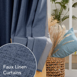 Deconovo Linen Effect 100% Blackout Curtains Thermal Insulated Eyelet With Coating Back Layer 46X54 Inch Blue 2 Panels - thumbnail 4