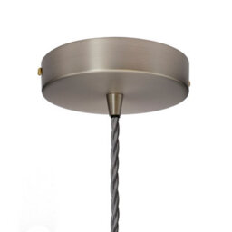 French Grey Lincoln Painted Dome Pendant Light With Brushed Chrome Lamp Holder And Grey Twisted Cable - Se Home - thumbnail 4