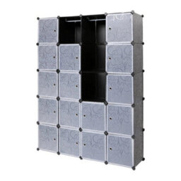 Mondeer 20 Cube Diy Wardrobe Plastic Cupboard Organizer Storage Clothes Closet - thumbnail 1
