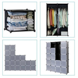 Mondeer 20 Cube Diy Wardrobe Plastic Cupboard Organizer Storage Clothes Closet - thumbnail 4