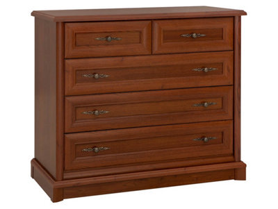 Arte Kent Chestnut 101Cm 5-Drawer Dresser - Classic Chest With Mixed Drawer Sizes - image 1