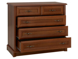 Arte Kent Chestnut 101Cm 5-Drawer Dresser - Classic Chest With Mixed Drawer Sizes - thumbnail 4