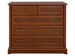 Arte Kent Chestnut 101Cm 5-Drawer Dresser - Classic Chest With Mixed Drawer Sizes - thumbnail 3