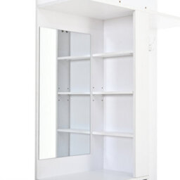 90Cm White Hallway Shoe Cabinet With Mirror & Coat Hooks - thumbnail 7