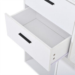 90Cm White Hallway Shoe Cabinet With Mirror & Coat Hooks - thumbnail 6