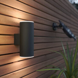 The Solar Centre Solarcentre  Chester Up & Down Usb Solar Wall Light - Anthracite - Powered By Leaf