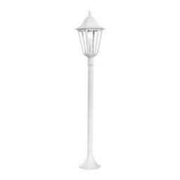 Stylish Ip44 Outdoor Bollard Light In White Aluminium - 1 X 60W E27 Tall Lamp Post - thumbnail 1