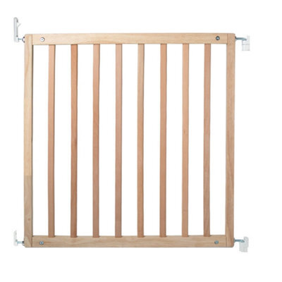 Safetots Simply Secure Wooden Gate, 72Cm - 79Cm, Natural, Wooden Stair Gate, Screw Fit Baby Gate, Safety Barrier