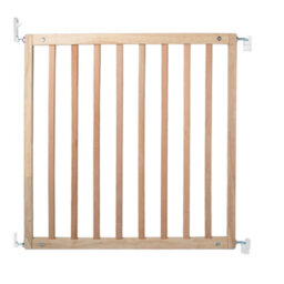 Safetots Simply Secure Wooden Gate, 72Cm - 79Cm, Natural, Wooden Stair Gate, Screw Fit Baby Gate, Safety Barrier - thumbnail 1