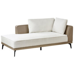 Beliani Corner Sofa 3 Seater Myken Fabric Off-White Right Hand - thumbnail 8