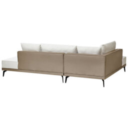 Beliani Corner Sofa 3 Seater Myken Fabric Off-White Right Hand - thumbnail 6