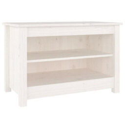 Berkfield Shoe Bench White 70X38X45.5 Cm Solid Wood Pine - thumbnail 2
