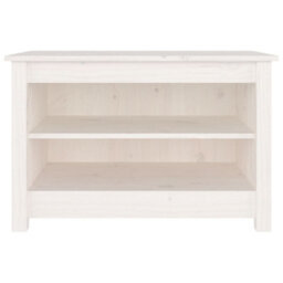 Berkfield Shoe Bench White 70X38X45.5 Cm Solid Wood Pine - thumbnail 3