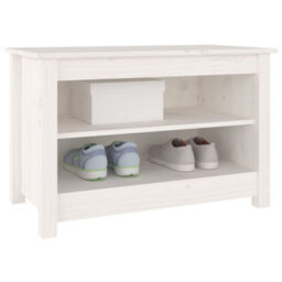 Berkfield Shoe Bench White 70X38X45.5 Cm Solid Wood Pine - thumbnail 5