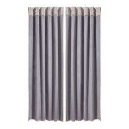 Thehotsale Solid Colour Faux Linen Polyester 100% Curtains Pair Blackout Beige Curtains - thumbnail 4