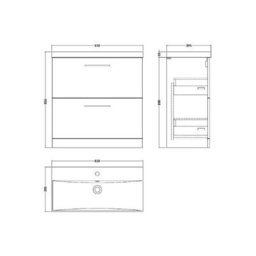 Nuie 800 Fs 2-Drawer Vanity & Basin 3 - thumbnail 4