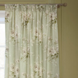 Sanderson Adele Floral Chenille Room Darkening Pencil Pleat Curtain Pair Sage (W)117Cm X (D)182Cm - thumbnail 3