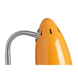 Orsina Orange Gloss Desk Lamp, Adjustable Chrome-Flex Stem With Conical Metal Shade, Requires 1 X E27 40W Bulb - thumbnail 5
