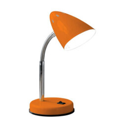 Orsina Orange Gloss Desk Lamp, Adjustable Chrome-Flex Stem With Conical Metal Shade, Requires 1 X E27 40W Bulb - thumbnail 1