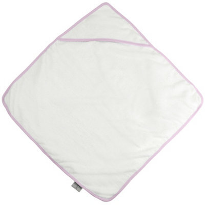 Towel City Baby Hooded Bath Towel (360 Gsm) White/pink (One Size)