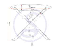Seconique Sheldon Round Clear Glass Top Dining Set With 4 Orange Fabric Chairs - thumbnail 8
