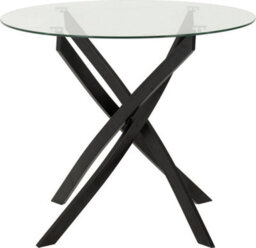 Seconique Sheldon Round Clear Glass Top Dining Set With 4 Orange Fabric Chairs - thumbnail 9