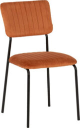 Seconique Sheldon Round Clear Glass Top Dining Set With 4 Orange Fabric Chairs - thumbnail 5
