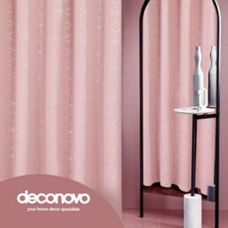 Deconovo Blackout Curtains, Eyelet Curtains, Noise Reduction Curtains, Foil Printed Diamond, W46 X L90 Inch, Coral Pink, 2 Panels - thumbnail 4