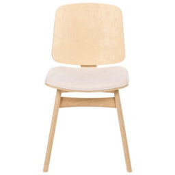 Beliani Set Of 2 Dining Chairs Charleston Wood Light Brown/ Light Beige - thumbnail 5