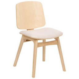 Beliani Set Of 2 Dining Chairs Charleston Wood Light Brown/ Light Beige - thumbnail 4