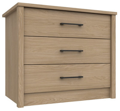 Ashbourne 3 Drawer Chest - Natural Oak On Express Delivery And Ready Assembled