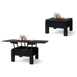 Heze Furniture Ozma 2 In 1 Extending Coffee / Dining Table 90-180Cm - Black - thumbnail 6