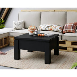 Heze Furniture Ozma 2 In 1 Extending Coffee / Dining Table 90-180Cm - Black - thumbnail 3