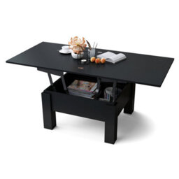 Heze Furniture Ozma 2 In 1 Extending Coffee / Dining Table 90-180Cm - Black - thumbnail 8