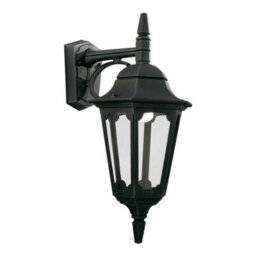 Stylish Outdoor Ip44 Wall Light Sconce With Black Finish And E27 Socket For Led Bulbs