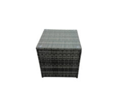 Fimous Rattan Dining Table Sofa Armchair Set With Side Table Big Footstool Outdoor Garden Furniture Set Dark Grey Mixed - thumbnail 7