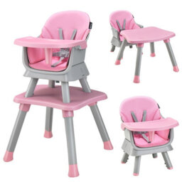 Costway 6-In-1 Baby High Chair Infant Feeding Chair Kids Stool W/removable Tray & Cushion - thumbnail 1