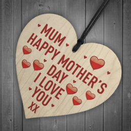 Red Ocean Happy Mothers Day Gift For Mum Novelty Wooden Heart Mum Mother's Day Gifts For Her - thumbnail 6