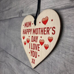 Red Ocean Happy Mothers Day Gift For Mum Novelty Wooden Heart Mum Mother's Day Gifts For Her - thumbnail 7