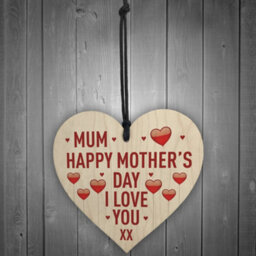 Red Ocean Happy Mothers Day Gift For Mum Novelty Wooden Heart Mum Mother's Day Gifts For Her - thumbnail 2