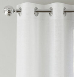 Tyrone Textiles Pair Of Crete White Luxury Linen Look Sheer Panels With Eyelet Header 183 Cm - thumbnail 2