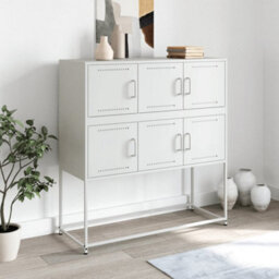 Berkfield Sideboard White 100.5X39X107 Cm Steel - thumbnail 3