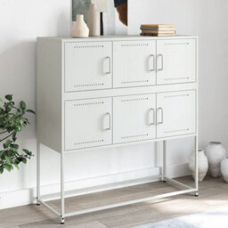 Berkfield Sideboard White 100.5X39X107 Cm Steel - thumbnail 1