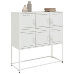 Berkfield Sideboard White 100.5X39X107 Cm Steel - thumbnail 4