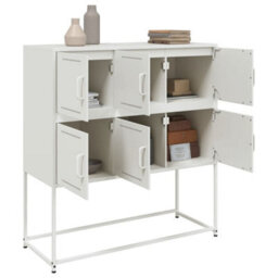 Berkfield Sideboard White 100.5X39X107 Cm Steel - thumbnail 5